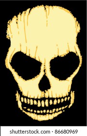 skull yellow hand drawn