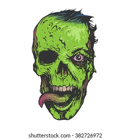 Skull zombie illustration