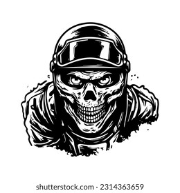 Schädelzombie mit Motorradhelm-Logo