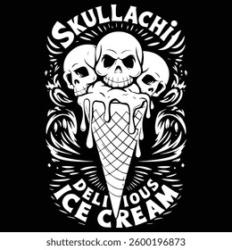 SKULLACHI ICE CREAM graphic design for ICE-CREAM lovers