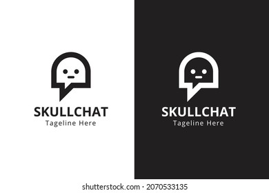 Skullchat Logo Chatting App Vector Template Design, Talk Logo, designed for chat applications