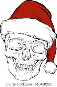 Skull,Christmas,santa clous