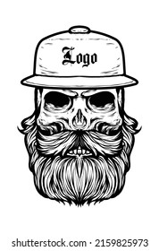 Skullhead vector logo illustration tattoo