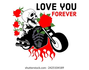 SkullI In Bike Love you forever svg