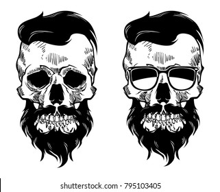 skulls with beard vector file