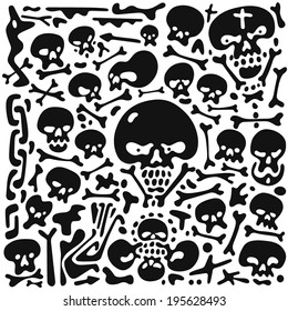 Skulls and bones doodles