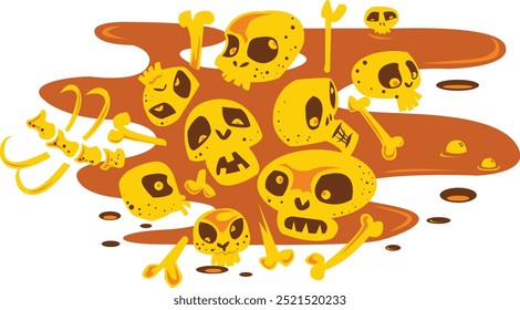 Crânios e ossos Ilustração de Halloween