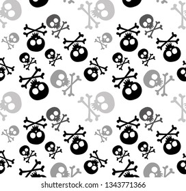 skulls and bones pattern vector illustration