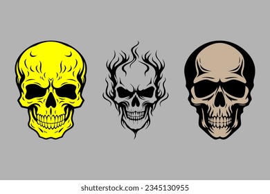 Skulls bundle, Halloween, abstract design.
