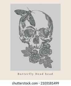Skulls, butterflies and rose hips