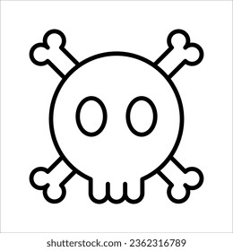 Skulls and crossbones. Skulls with crossbones icons collection isolated on white background.