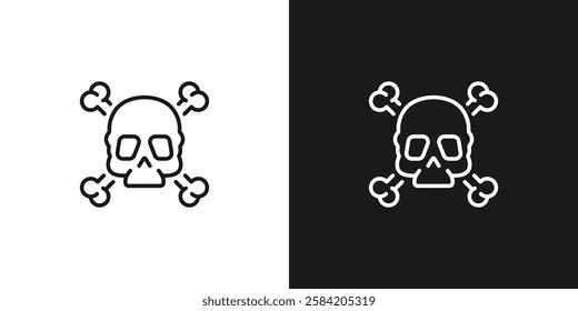 Skulls and crossbones. Skulls with crossbones icons collection isolated on white background. Pirate symbol. Vector graphic.