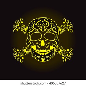 Skulls and crossbones vector for fashion design, pattern, background or tattoo