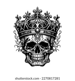 Dibujo del logo de Skulls and Crowns Rey de la Muerte develando el misterioso simbolismo