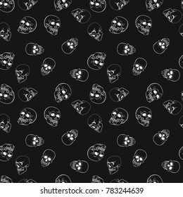 Skulls dark vector pattern or texture