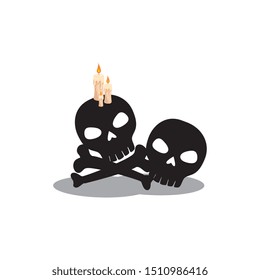 skulls dead of halloween with candles