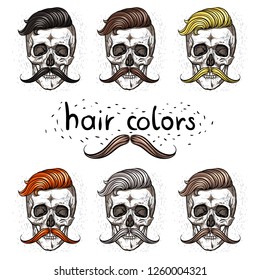 Skulls and different hair colors