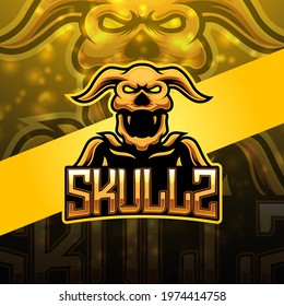 Skulls esport mascot logo design