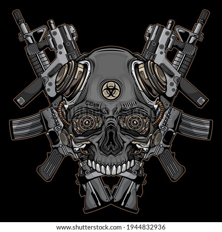 skulls and firearms logo, vector EPS 10