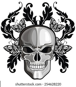 Skulls with floral patterns 