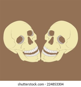 skulls fun vector cartoon halloween design elements