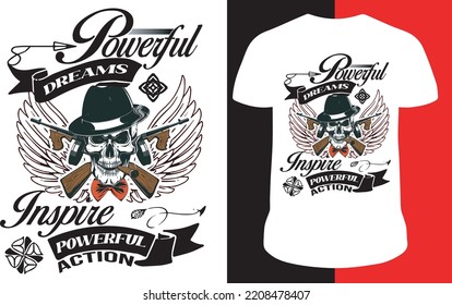 T-Shirt-Design-Vektorgrafik, Pistole, Tasse, Band