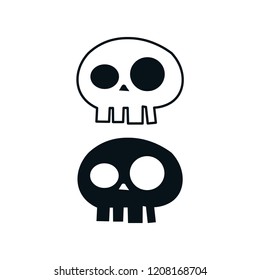 skulls illustration. Black and white style skulls  sign for mobile concept and web design. skulls symbol logo illustration. vector graphics - Vector.