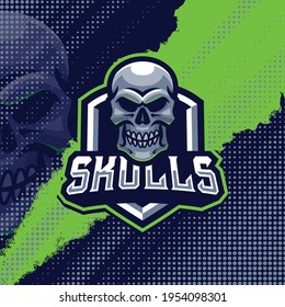 Skulls mascot logo design illustration