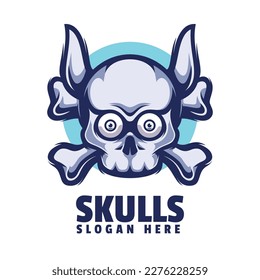 Skulls Mascot Logo Design Vector