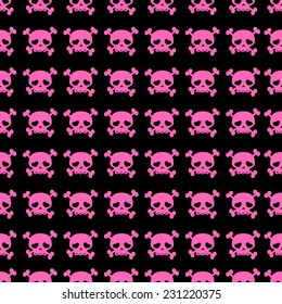 skulls on crossbones seamless pattern