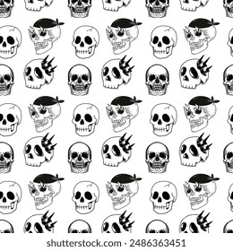 Skulls Party Seamless Vector Pattern Design