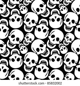 skulls pattern, abstract seamless texture; vector art illustration