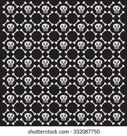 Skulls pattern, Happy halloween day. Vector