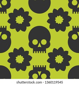 Skulls seamless pattern