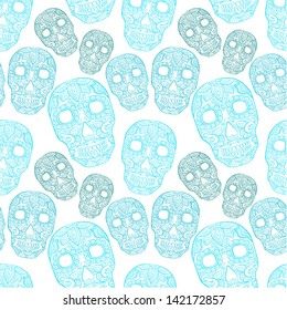 Skulls seamless pattern