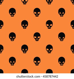 Skulls seamless pattern. Halloween vector background.