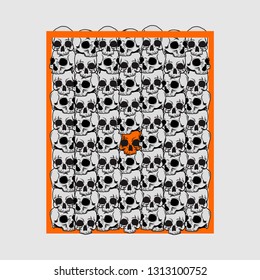 Skulls seamless pattern. stack. vector