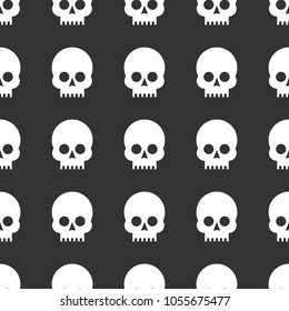 Skulls seamless pattern. Stock flat vector illustration.