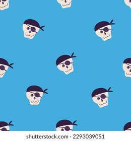 Skulls seamless pattern, vector background with crazy sculls for Hard Rock and Rock N Roll subculture prints textile, hazard and danger, horror and death theme
