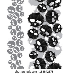 Skulls seamless pattern, vertical composition, geometric contemporary style repeating vector background, best for use as web backgrounds and wallpapers.