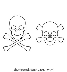 Skulls set on black background vector illustration 