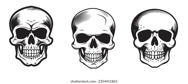 Calaveras dibujando a mano el día de la muerte Vector