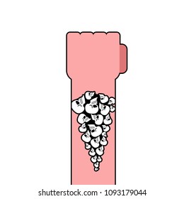 Skulls Tattoo. Flame from skulls movement. Vector illustration