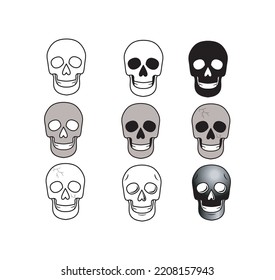 Skulls Vector Collection in white backgound