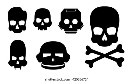 Skulls - vector icon set 
