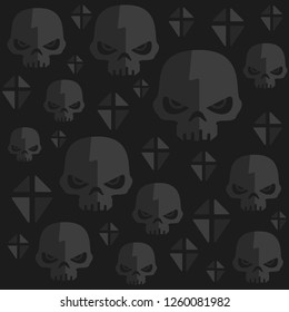 Skulls vector seamless pattern