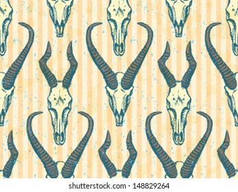 Skulls, vector seamless pattern