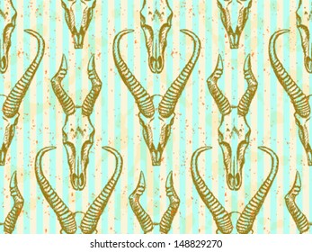 Skulls, vector seamless pattern