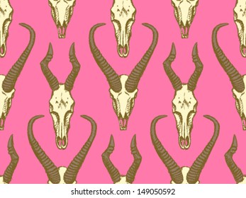 Skulls, vector seamless pattern