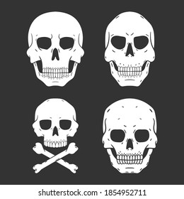 Four Emotions Cartoon Colored Skull On Stock Vector (Royalty Free ...